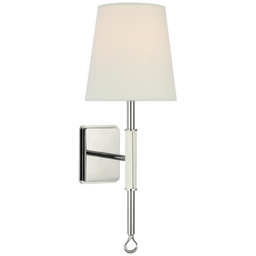 Polished Nickel and Parchment Leather