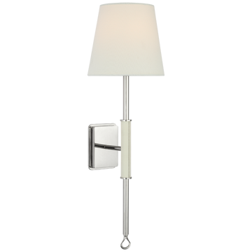 Polished Nickel and Parchment Leather
