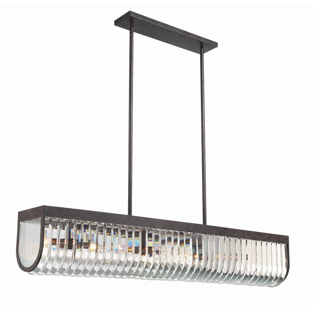 Crystorama Alister 49.75'' Linear Chandelier in Charcoal Bronze - Additional View