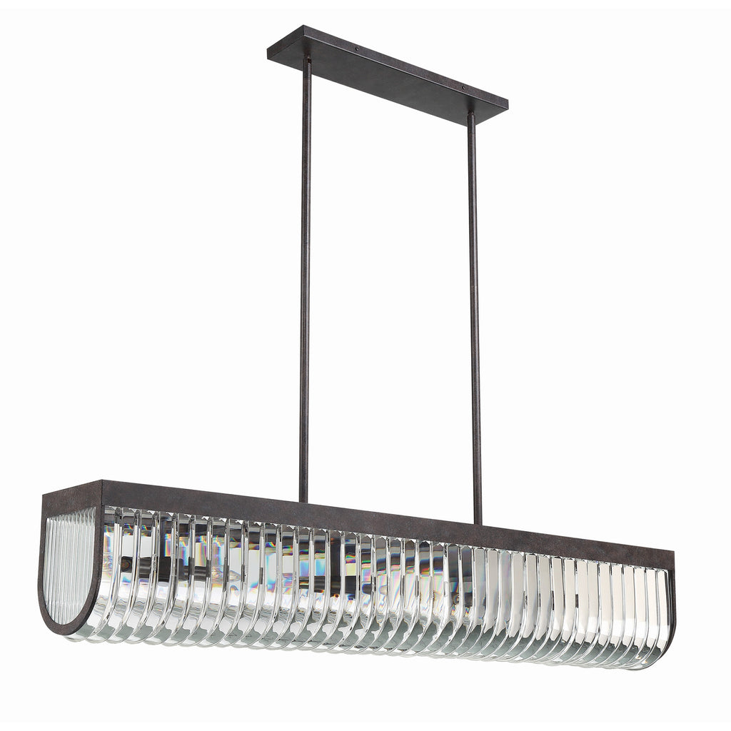Crystorama Alister 49.75'' Linear Chandelier in Charcoal Bronze - Additional View