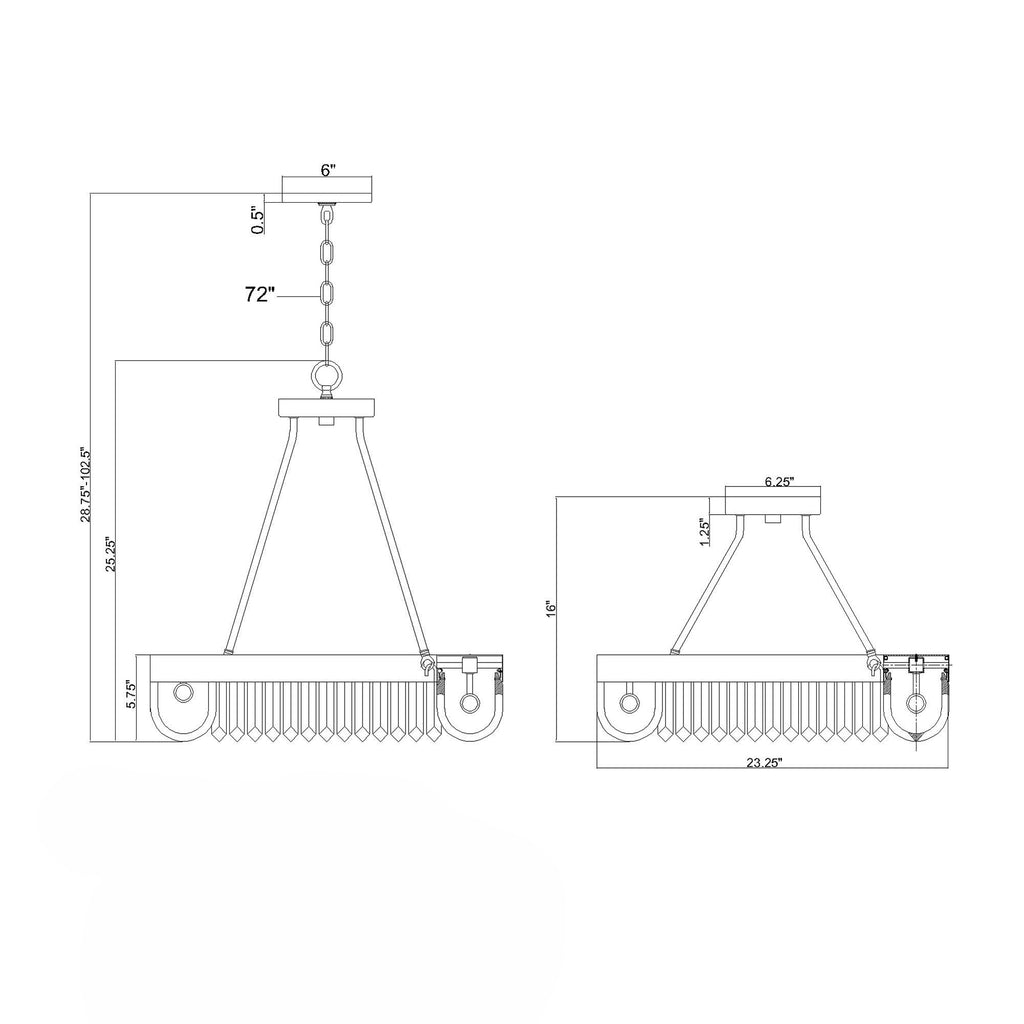 Crystorama Alister 23.25'' Chandelier - Product Dimensions