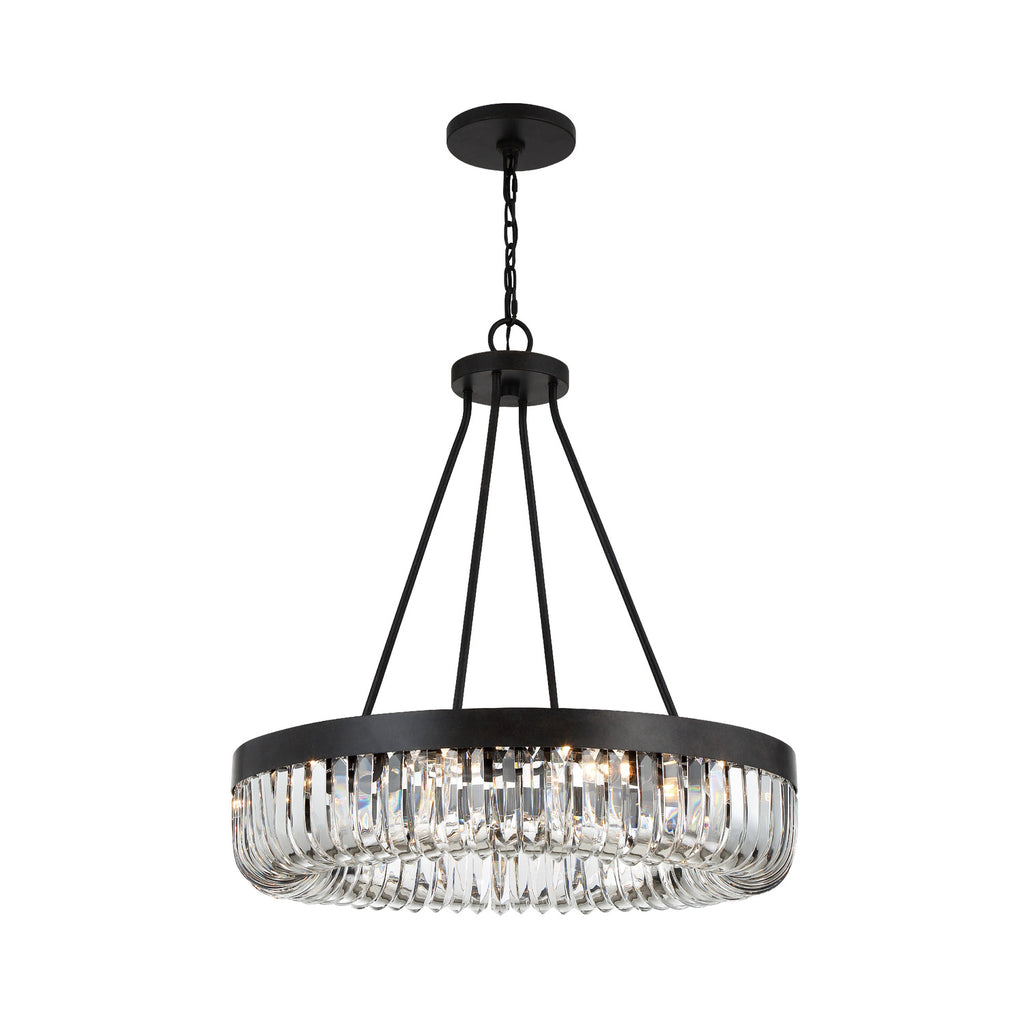 Crystorama Alister 28.25'' Chandelier in Charcoal Bronze - Front View