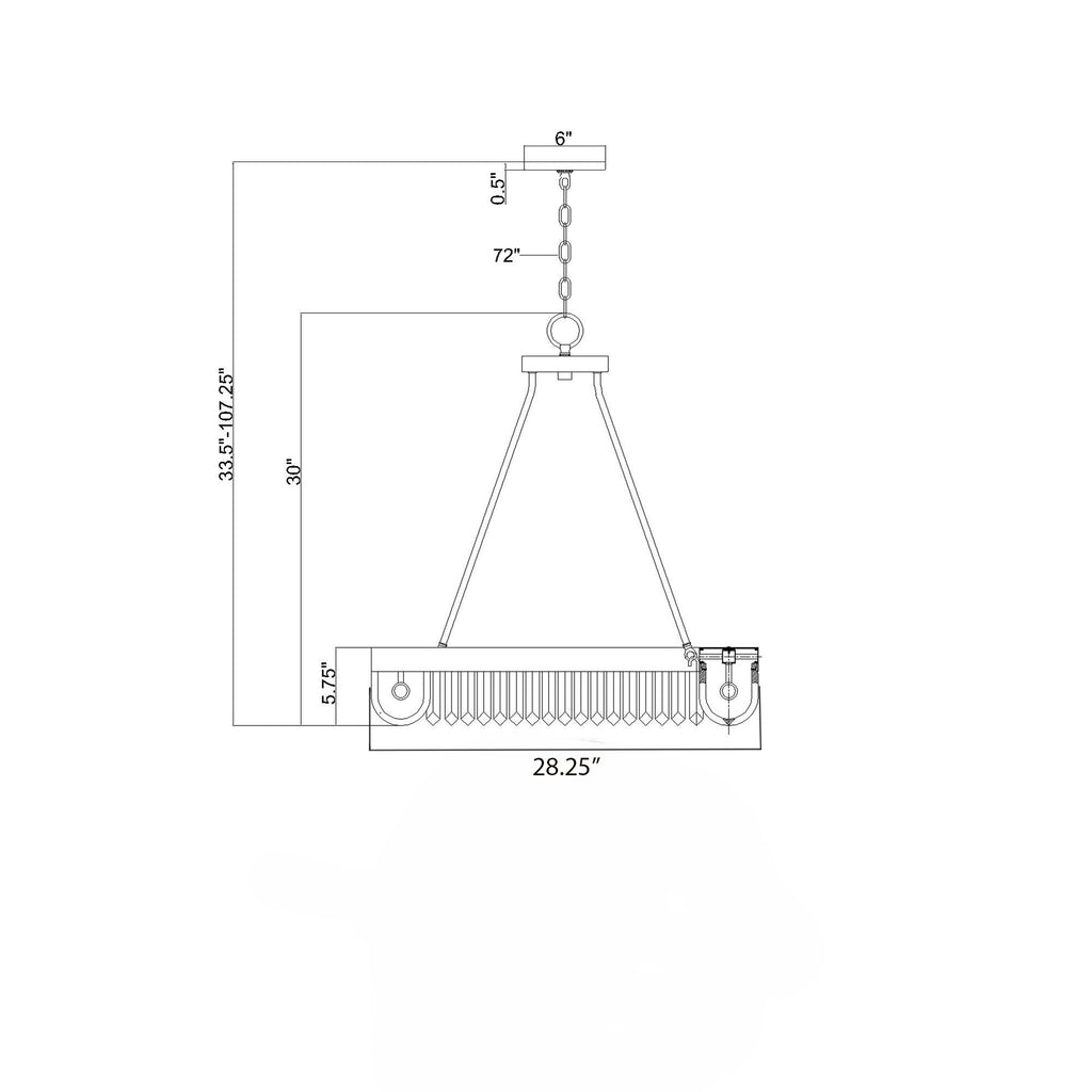 Crystorama Alister 28.25'' Chandelier - Product Dimensions
