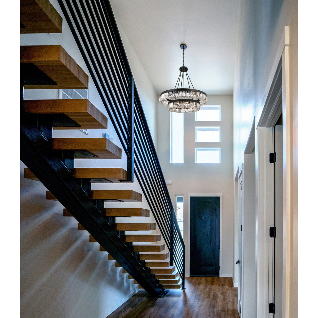 Crystorama Alister 42'' Chandelier in Charcoal Bronze - Lifestyle View