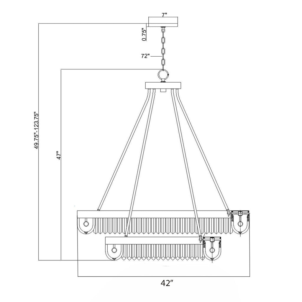 Crystorama Alister 42'' Chandelier - Product Dimensions