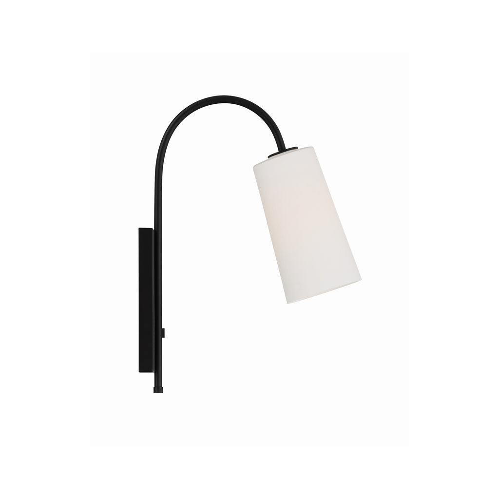 Crystorama Alexa 5'' Task Sconce in Matte Black - Additional View
