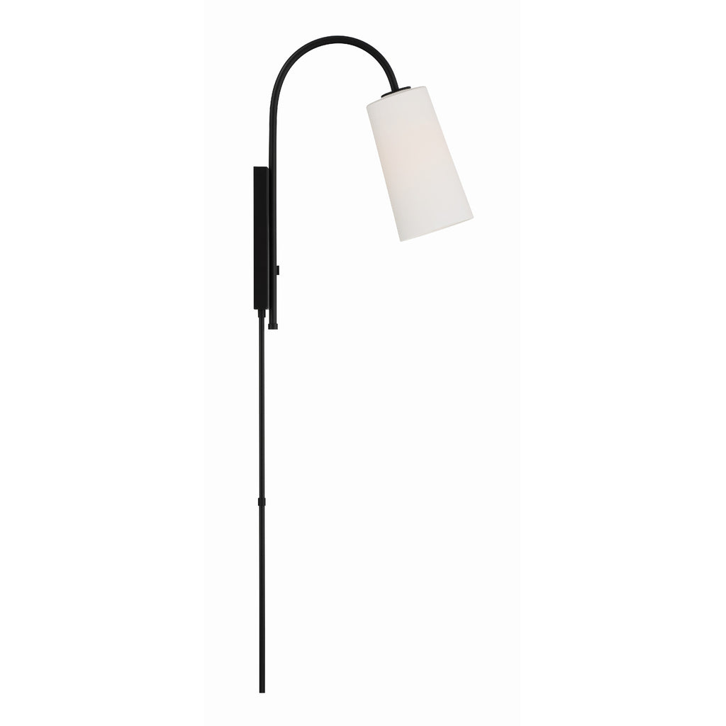 Crystorama Alexa 5'' Task Sconce in Matte Black - Additional View