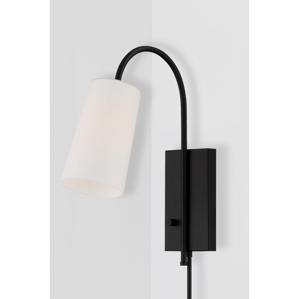 Crystorama Alexa 5'' Task Sconce in Matte Black - Lifestyle View