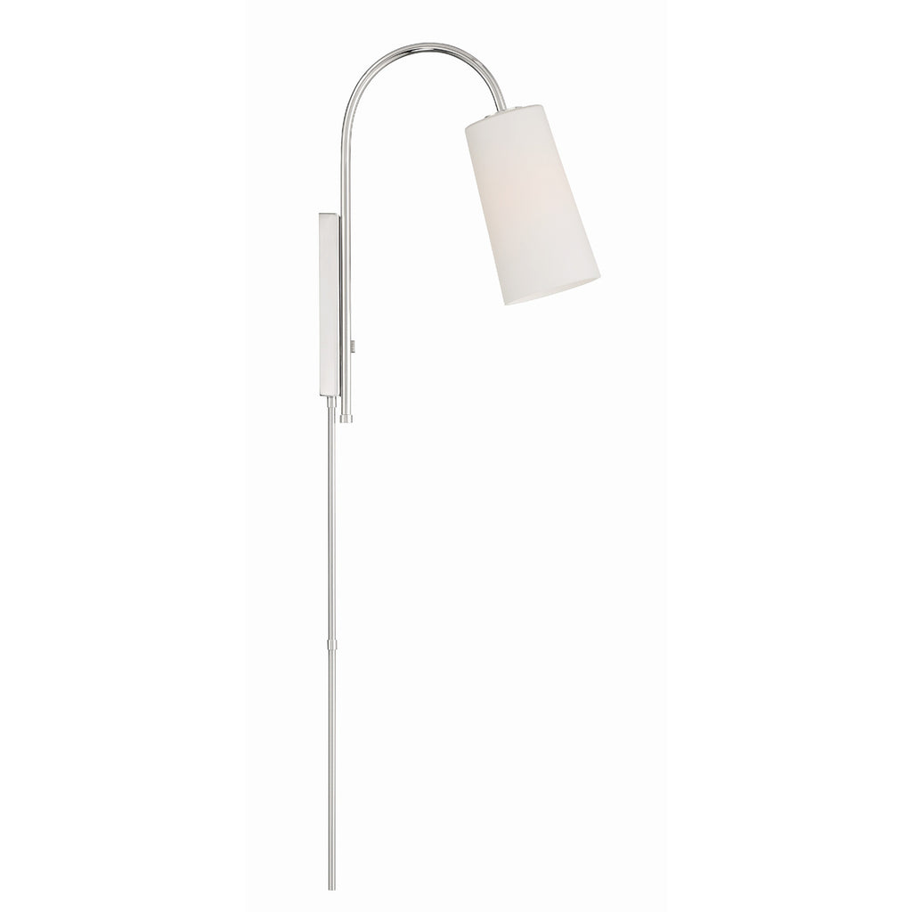 Crystorama Alexa 5'' Task Sconce in Polished Nickel - Additional View