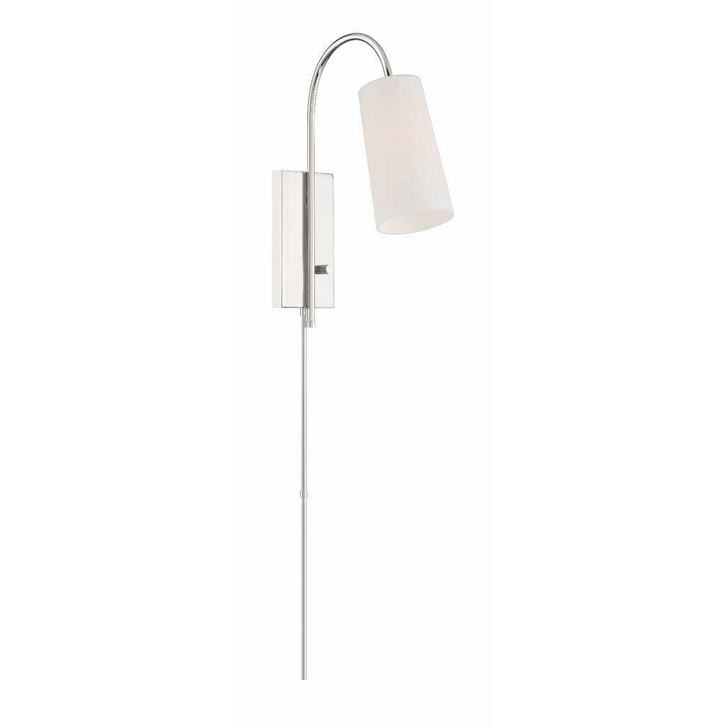 Crystorama Alexa 5'' Task Sconce in Polished Nickel - Additional View