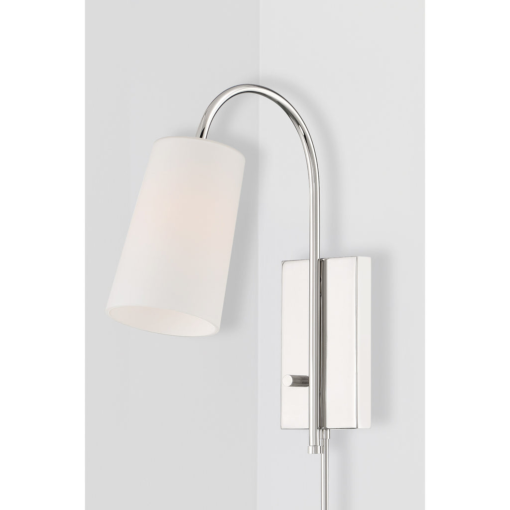 Crystorama Alexa 5'' Task Sconce in Polished Nickel - Lifestyle View