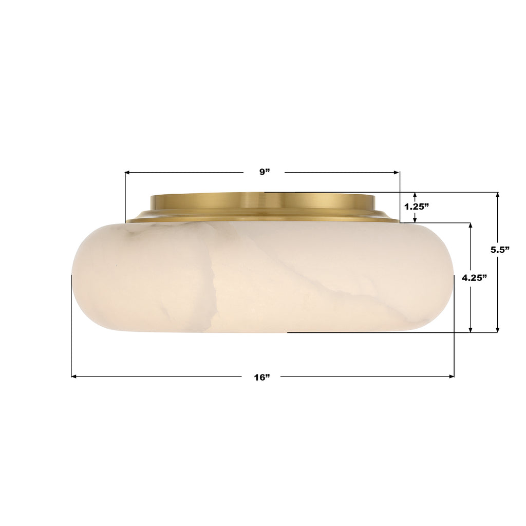 AME-405-AG Acme 16'' Integrated LED Flush Mount | Dimensions Image