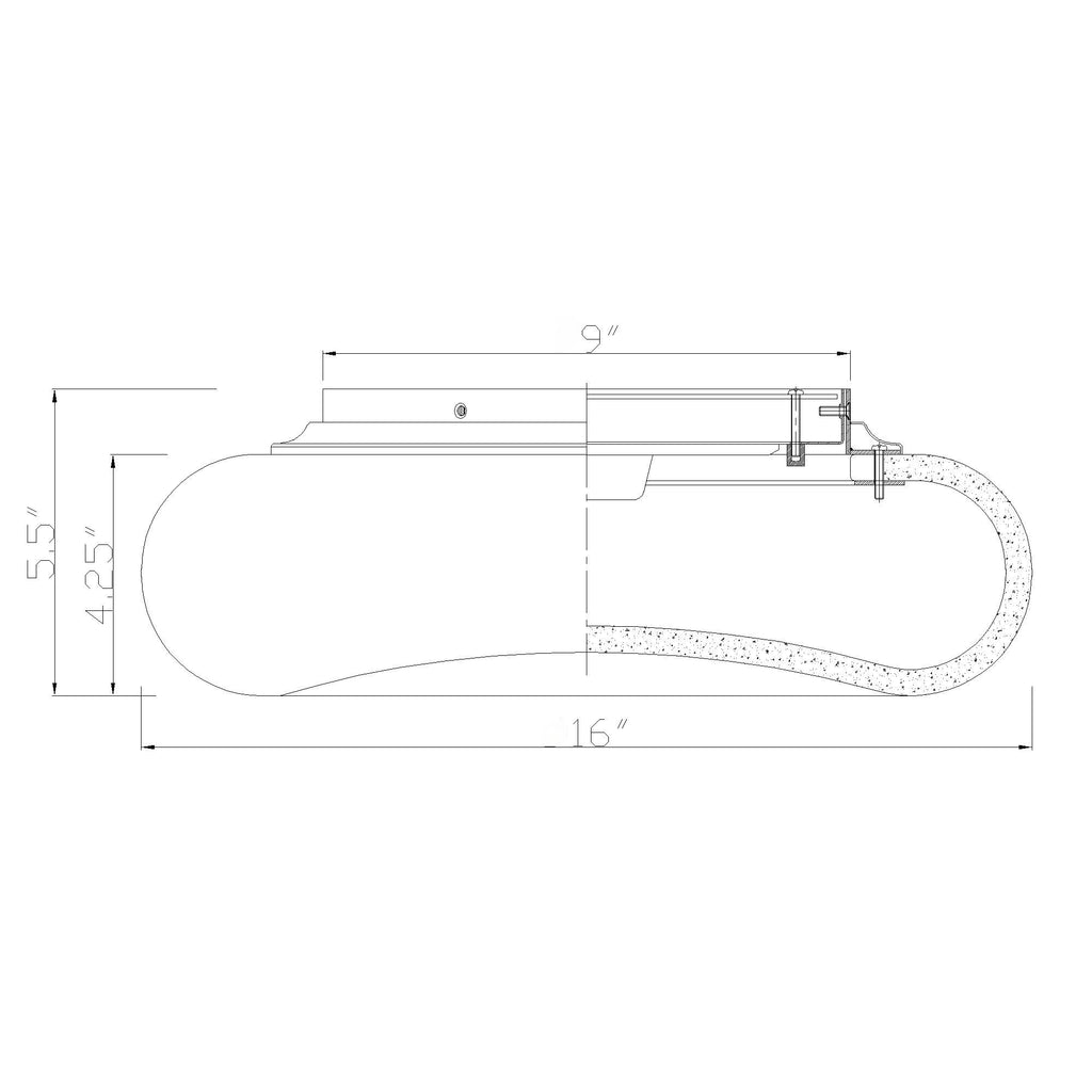 Crystorama Acme 16'' Integrated LED Flush Mount - Product Dimensions