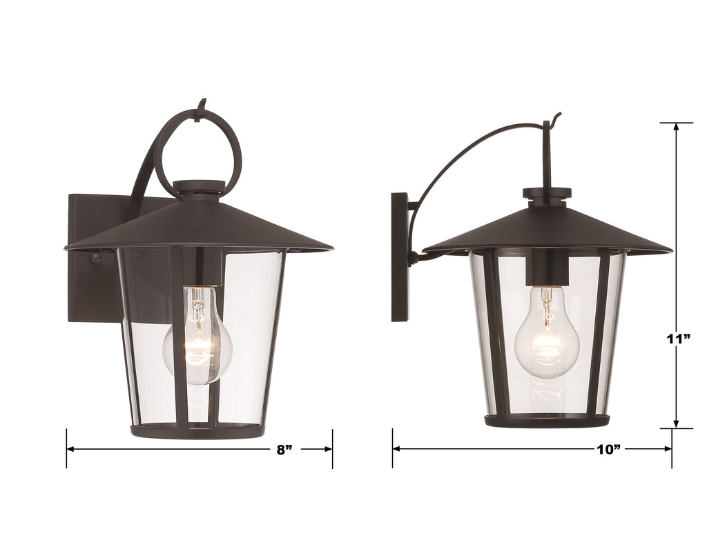 AND-9201-CL-MK Andover 1 Light Outdoor Sconce | Dimensions Image