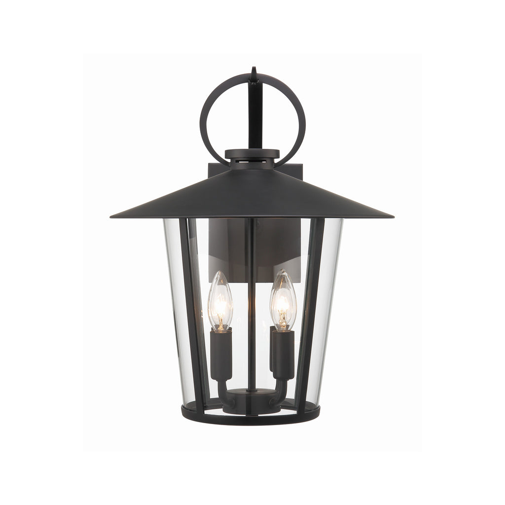 Crystorama Andover 14'' Outdoor Sconce in Matte Black - Additional View