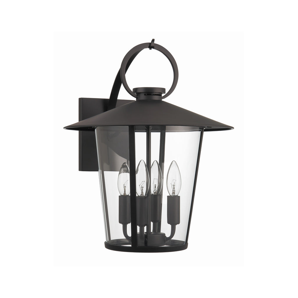 Crystorama Andover 14'' Outdoor Sconce in Matte Black - Additional View