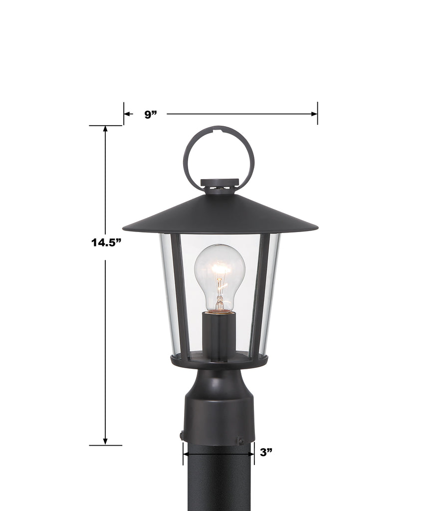 AND-9207-CL-MK Andover 1 Light Outdoor Post | Dimensions Image