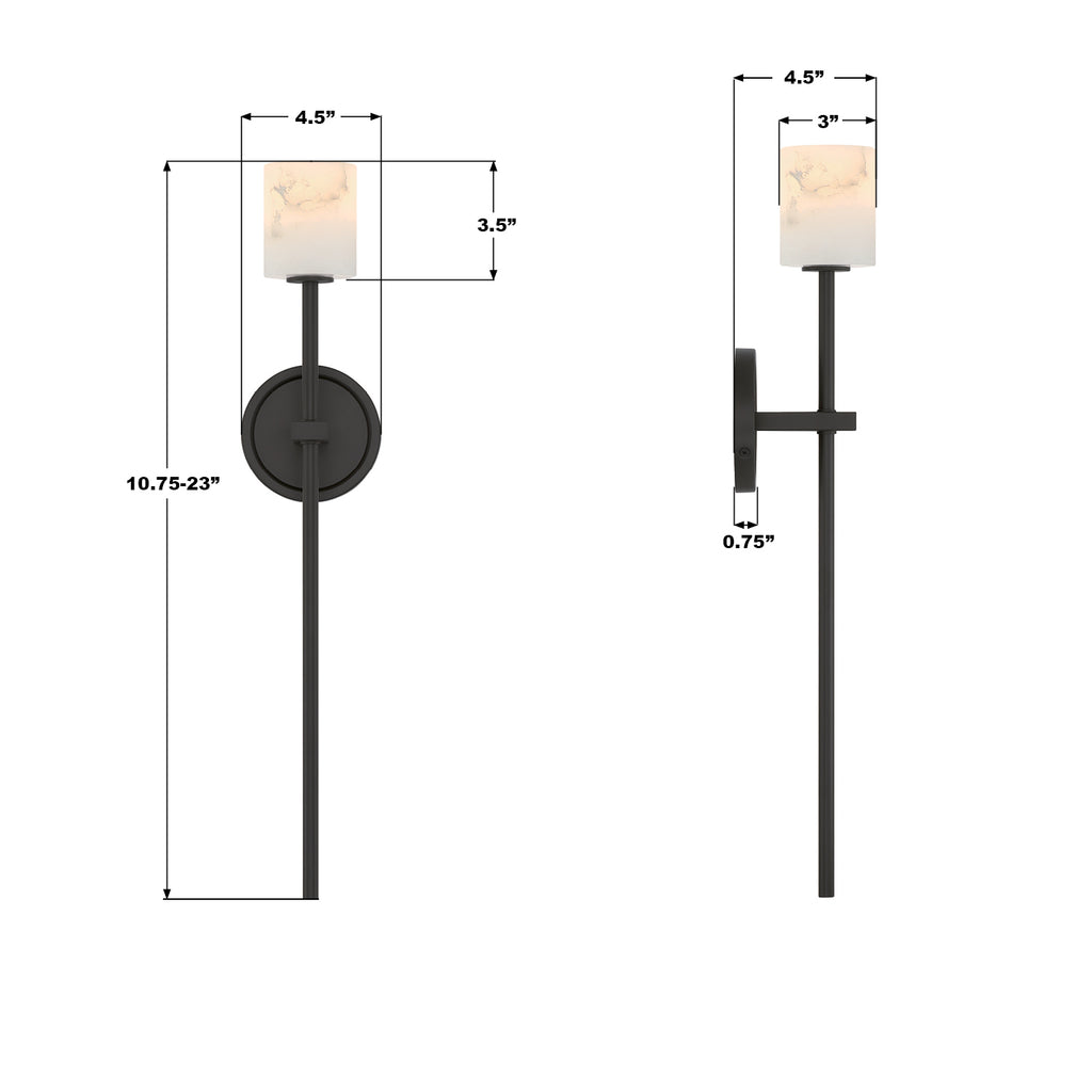 ARA-10261-MK-ST Aragon 4.5'' LED Sconce | Dimensions Image
