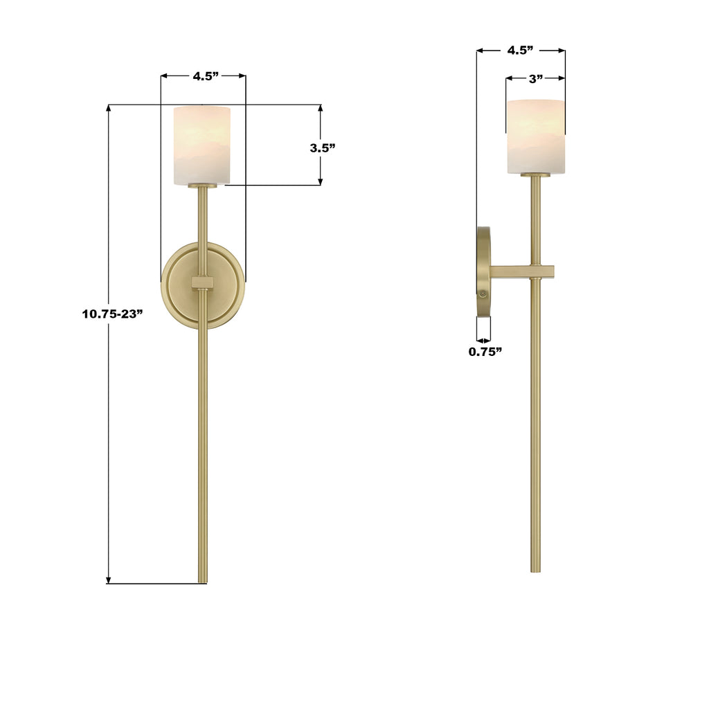 ARA-10261-SB-ST Aragon 4.5'' LED Sconce | Dimensions Image