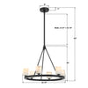 ARA-10264-MK-ST Aragon 22.75'' LED Chandelier | Dimensions Image