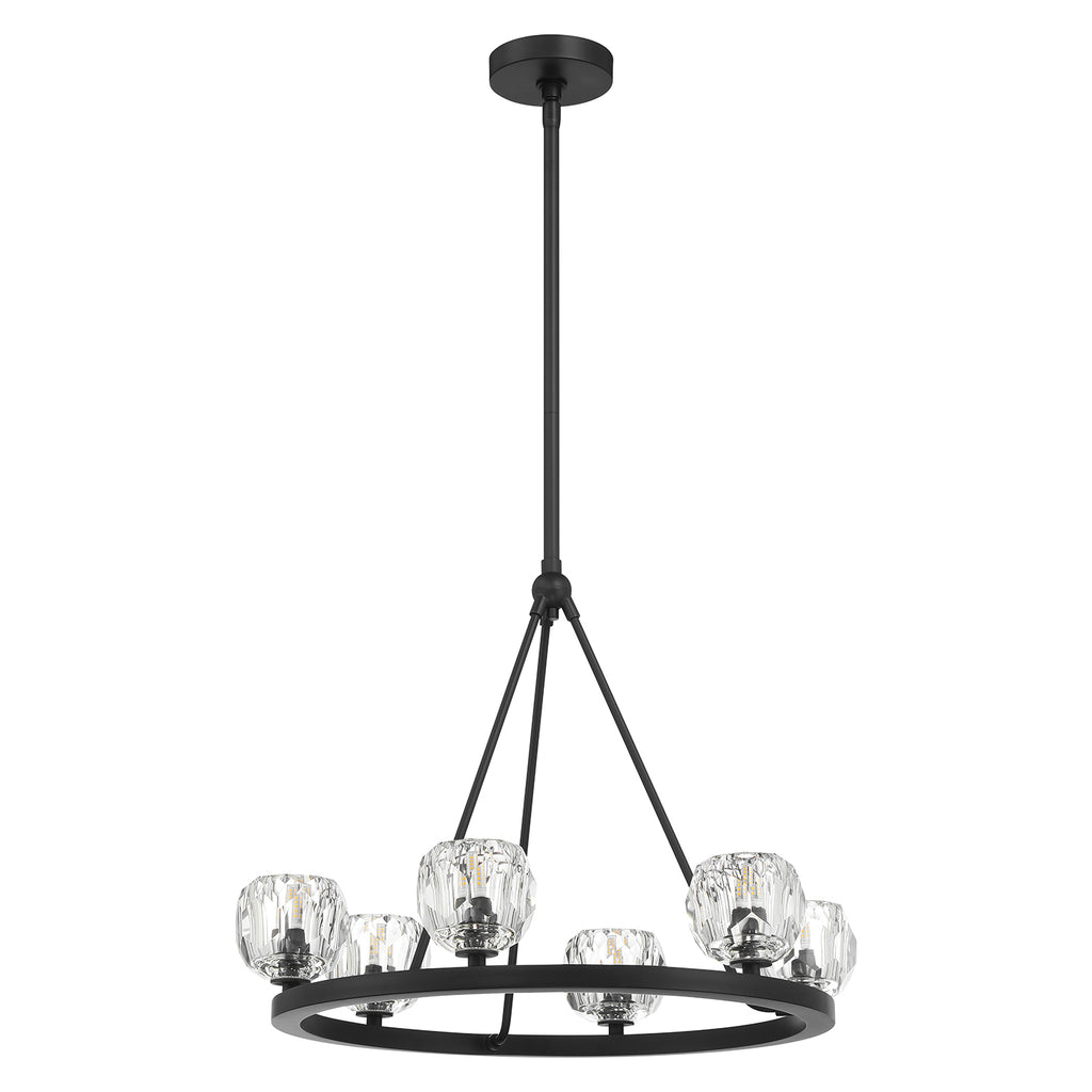 Crystorama Aragon 24'' LED Chandelier in Matte Black - Additional View