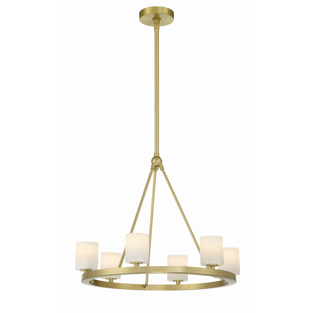 Crystorama Aragon 22.75'' LED Chandelier in Soft Brass - Front View