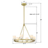 ARA-10264-SB-ST Aragon 22.75'' LED Chandelier | Dimensions Image