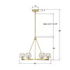 Crystorama Aragon 24'' LED Chandelier - Product Dimensions
