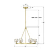 ARA-10264-SB Aragon 24'' LED Chandelier | Dimensions Image