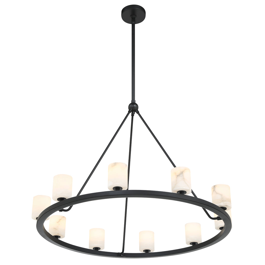 Crystorama Aragon 34.75'' LED Chandelier in Matte Black - Additional View