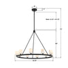 Crystorama Aragon 34.75'' LED Chandelier - Product Dimensions