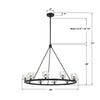 ARA-10265-MK Aragon 36'' LED Chandelier | Dimensions Image