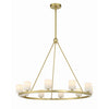 Crystorama Aragon 34.75'' LED Chandelier in Soft Brass - Front View