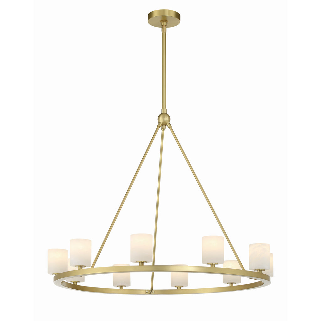 Crystorama Aragon 34.75'' LED Chandelier in Soft Brass - Front View