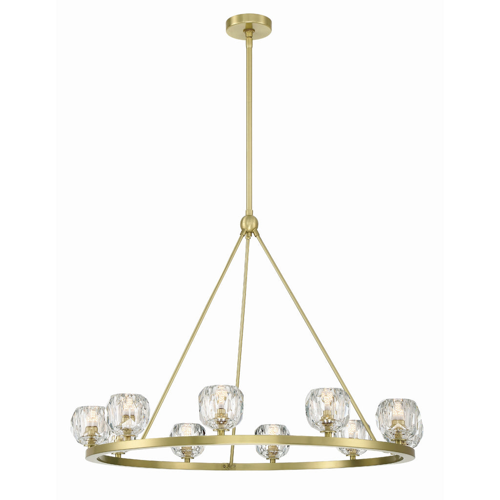 Crystorama Aragon 36'' LED Chandelier in Soft Brass - Front View