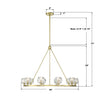 Crystorama Aragon 36'' LED Chandelier - Product Dimensions