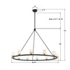 ARA-10266-MK-ST Aragon 46.75'' LED Chandelier | Dimensions Image