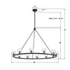 ARA-10266-MK Aragon 48'' LED Chandelier | Dimensions Image