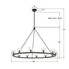 Crystorama Aragon 48'' LED Chandelier - Product Dimensions