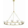 Crystorama Aragon 48'' LED Chandelier in Soft Brass - Front View
