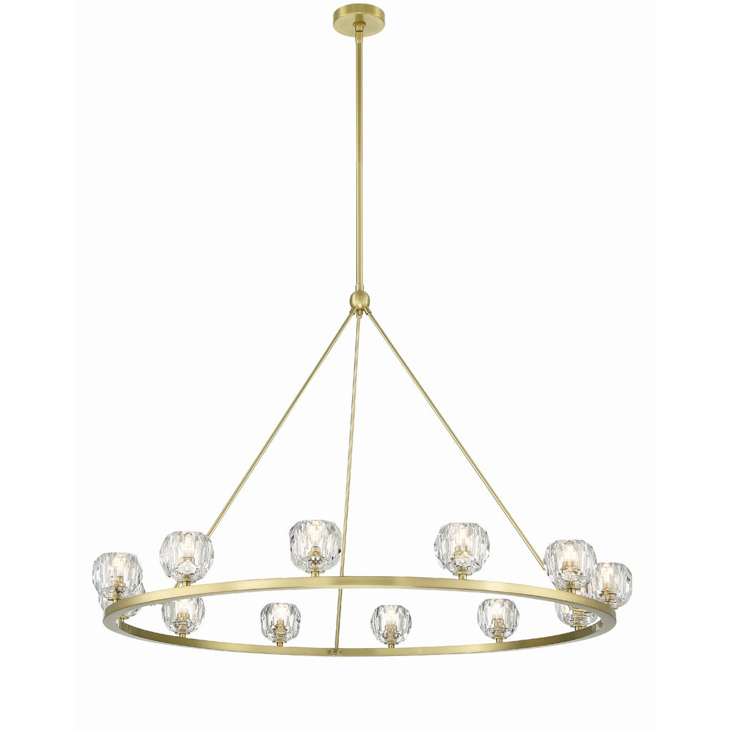Crystorama Aragon 48'' LED Chandelier in Soft Brass - Front View