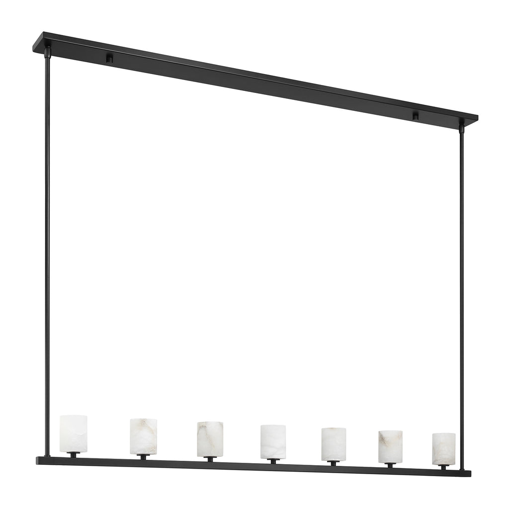 Crystorama Aragon 56'' LED Linear Chandelier in Matte Black - Additional View