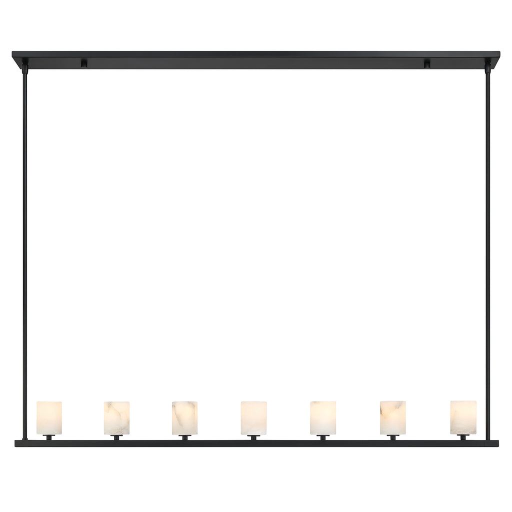 Crystorama Aragon 56'' LED Linear Chandelier in Matte Black - Additional View