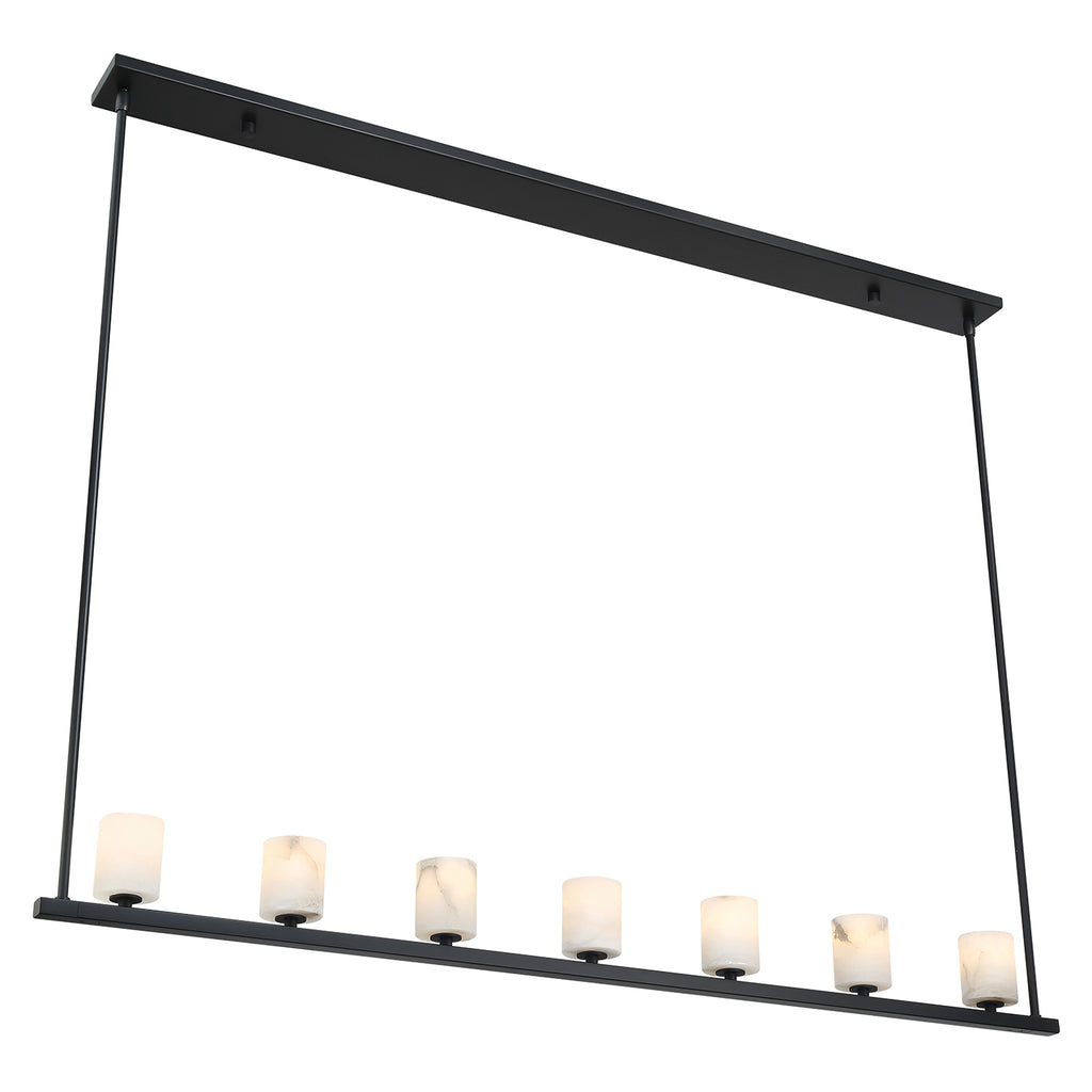 Crystorama Aragon 56'' LED Linear Chandelier in Matte Black - Additional View