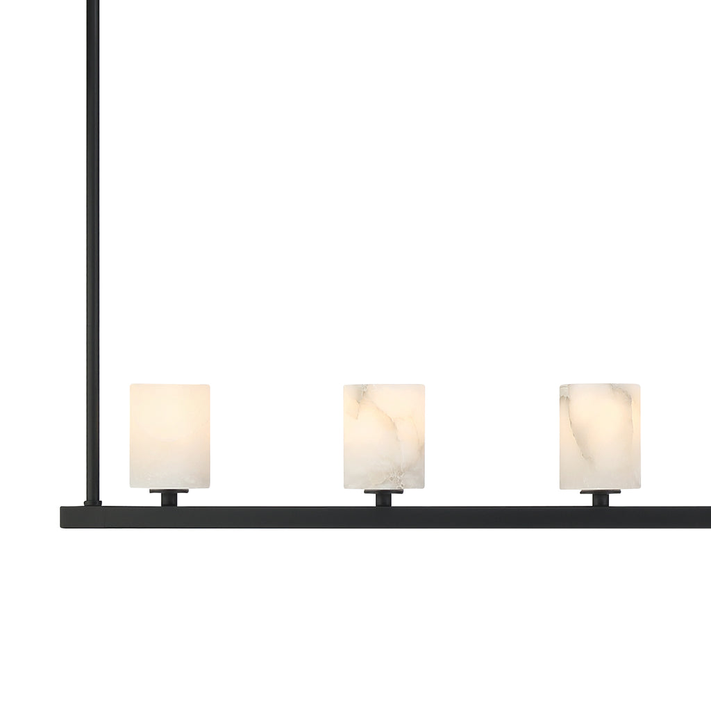 Crystorama Aragon 56'' LED Linear Chandelier in Matte Black - Additional View