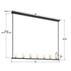 Crystorama Aragon 56'' LED Linear Chandelier - Product Dimensions