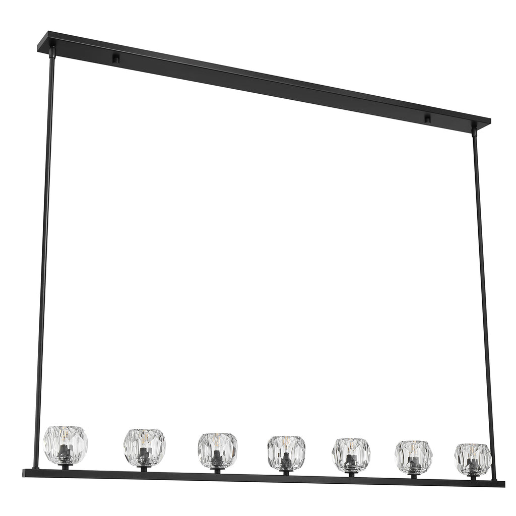Crystorama Aragon 56'' LED Linear Chandelier in Matte Black - Additional View