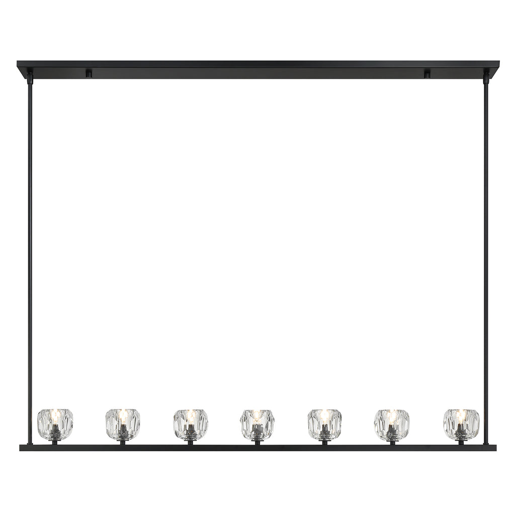 Crystorama Aragon 56'' LED Linear Chandelier in Matte Black - Additional View