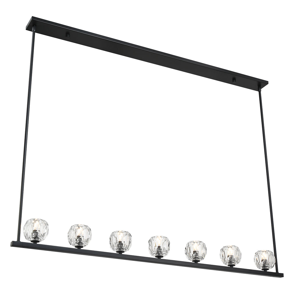 Crystorama Aragon 56'' LED Linear Chandelier in Matte Black - Additional View