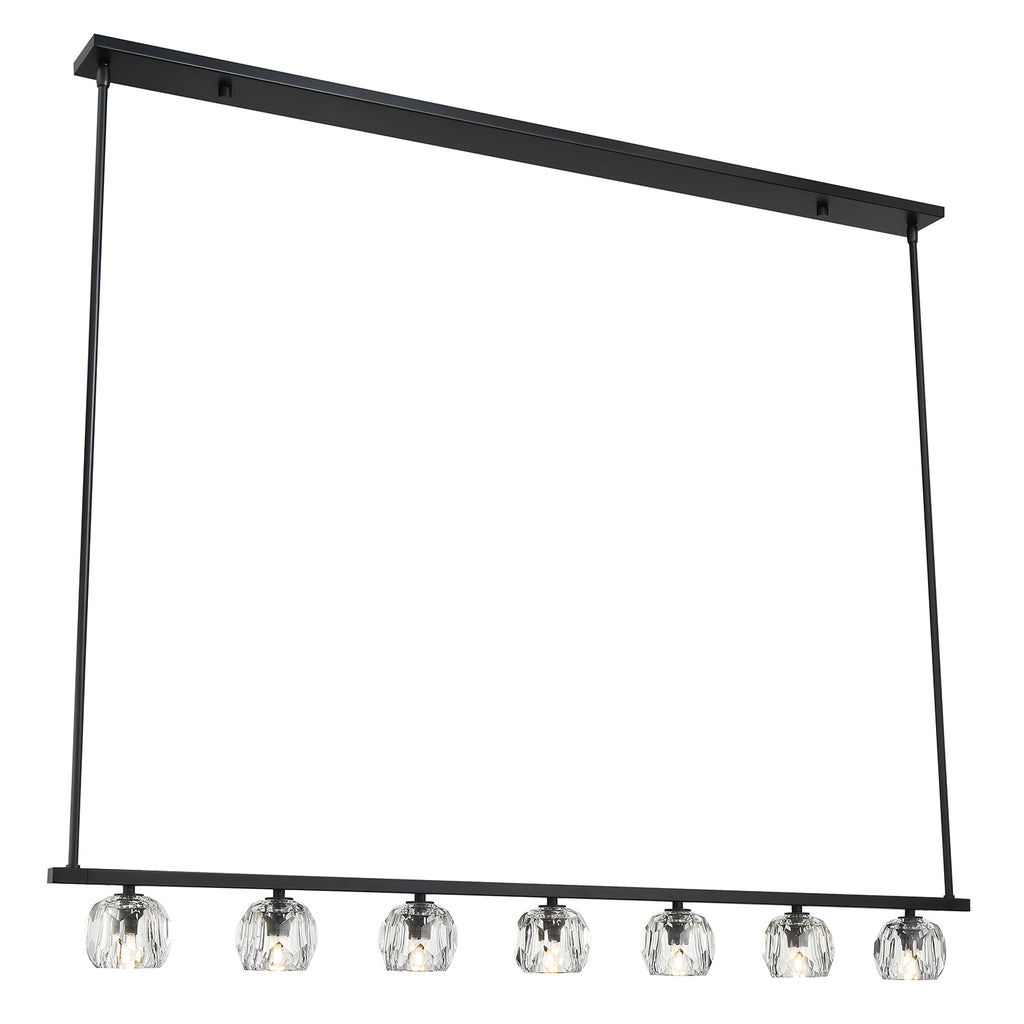 Crystorama Aragon 56'' LED Linear Chandelier in Matte Black - Additional View